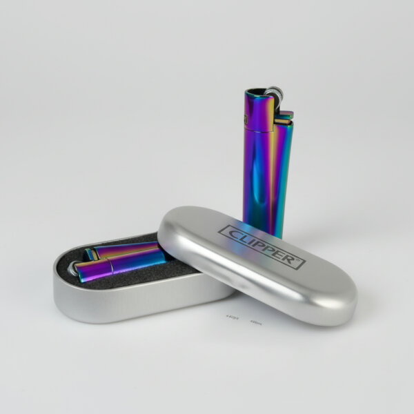 Clipper Feuerzeug Metall Icy/Rainbow