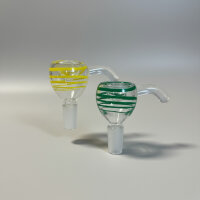 Bong Kopf Rund Bunt Grün/Gelb mit Henkel 14.5mm