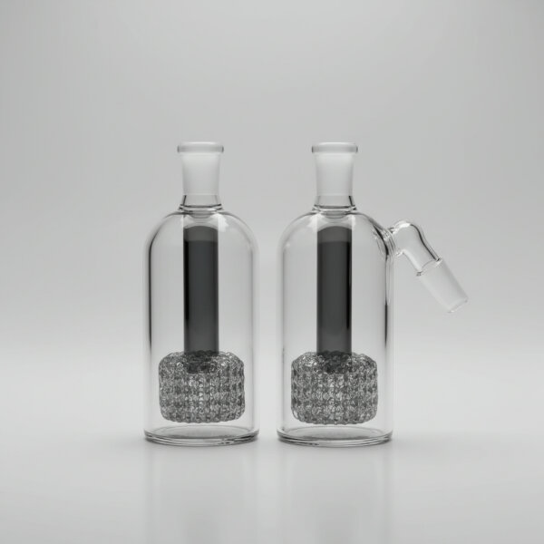 LUCID GLASS Vorkühler mit Crystal Tire Percolator 18,8 mm Schliff | Bong-Pre-Cooler aus Borosilikatglas