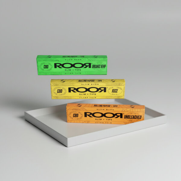 Roor CBD infused Slow Burn Ultra Thin 32 Blättchen mit Tips Orange