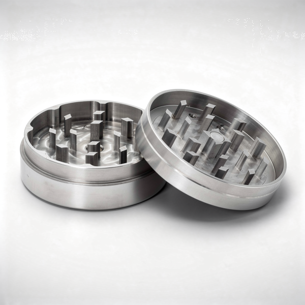 Edelstahl Mühle / Grinder, 2teilig, ø 50mm, silber