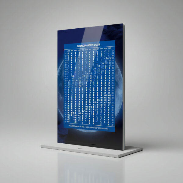 Mondphasen Kalender 2025 - Postkarte