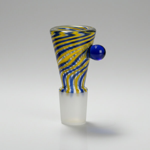 Bong Kopf Trichter mit Rollstopp, Batik SG 18,8 , 6,5cm, Yellow