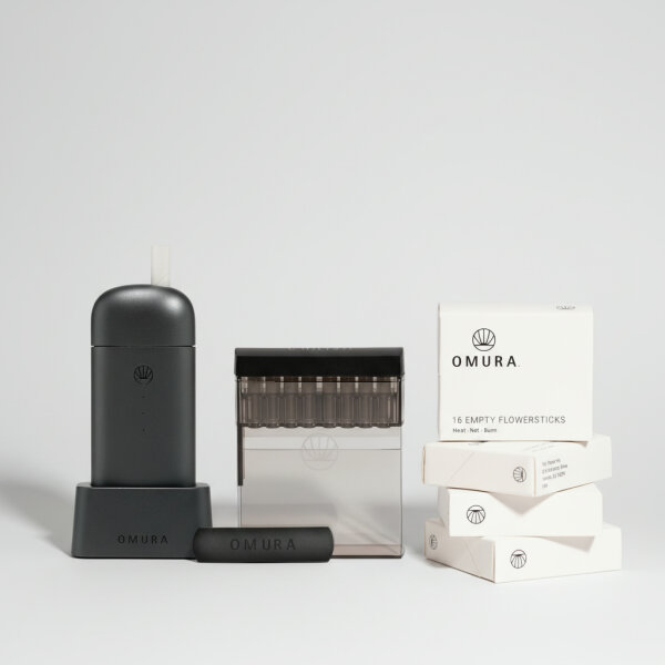 OMURA COMPLETE SET "Series X1" Vaporizer Grau (anthrazit), aus Metall