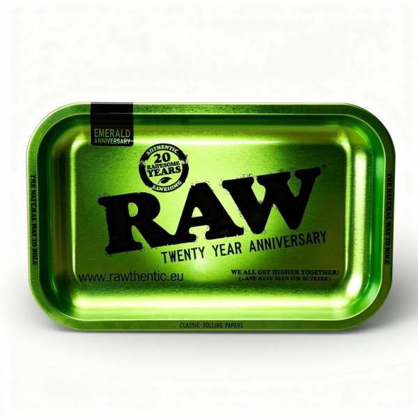 RAW Emerald Green Dreh Tablet Tray – 20th Anniversary Edition, 27,5 x 17,5 cm