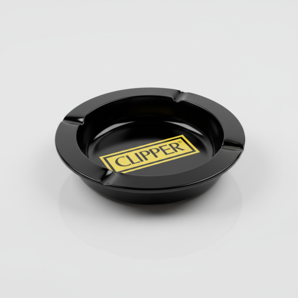 Clipper Fire-Flow Metal Aschenbecher  Logo Black (Ø 135 mm)