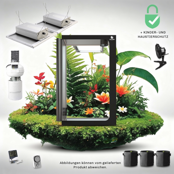 Caluma Growset Ambient 120x60 2x 75WattLED | Prima Klima Abluftsystem 400 m³/h