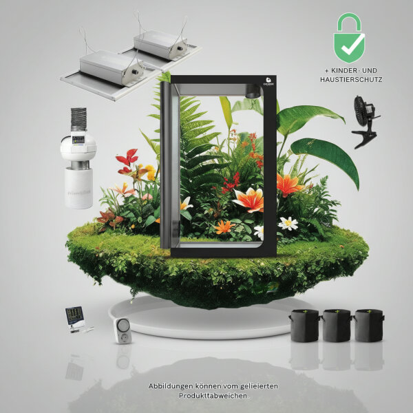 Caluma Growset Ambient 120x60 2x 150WattLED | Prima Klima Abluftsystem 400 m³/h