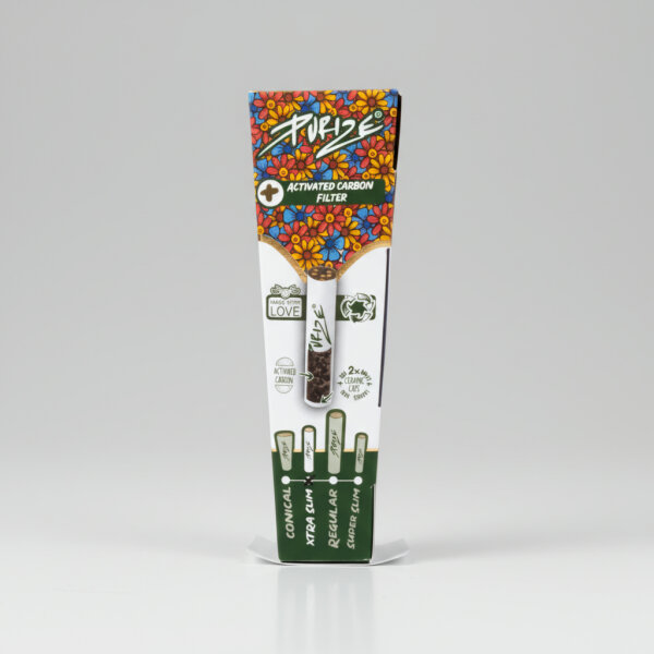 PURIZE XTRA Slim Prerolled Cones – 3er Pack vorgedrehte Cones mit Aktivkohlefilter (5,9 mm)