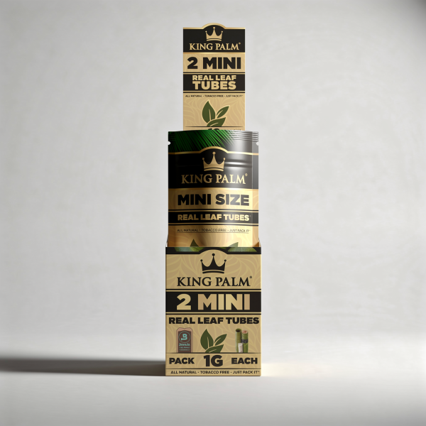 King Palm Rolls Mini – Vorgerollte Palmblatt-Cones mit Cornhusk-Filter (2er Pack)