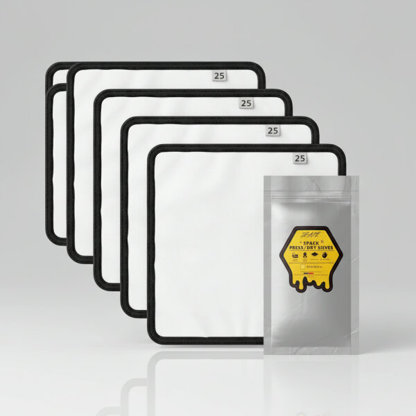 Presssieb set 5 Stück- 25Mikron 25x25cm (10x10Zoll) für Kräuterextraktion