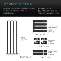 AC Infinity Zeltstangen 120cm x 120cm