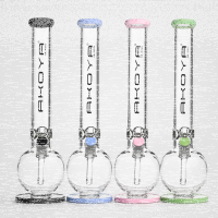 Akoya Glass 7mm Bong Bauch mit Standfuß 42cm Black