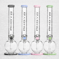 Akoya Glass 7mm Bong Bauch mit Standfuß 42cm Blue