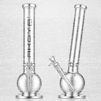 Akoya Glass 7mm Bong Tower 45cm mit Knick und Eisfach Black