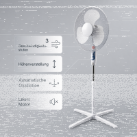 Standventilator 40 cm | 45 W | Oszillierend | 3 Geschwindigkeiten